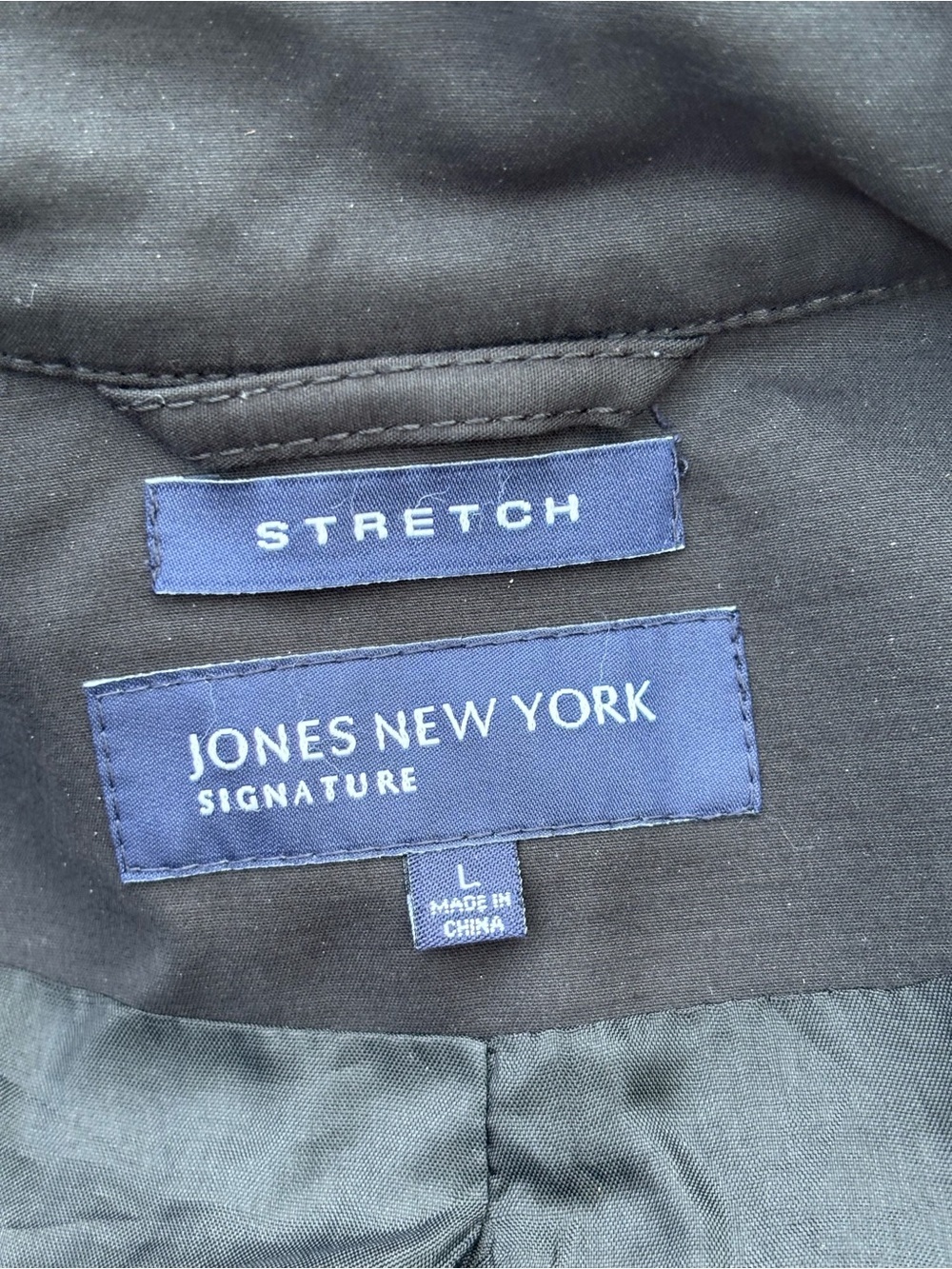 Jones New York Trench Coat, Black and White, Double-Breasted, Belted, Large - Picture 11 of 15